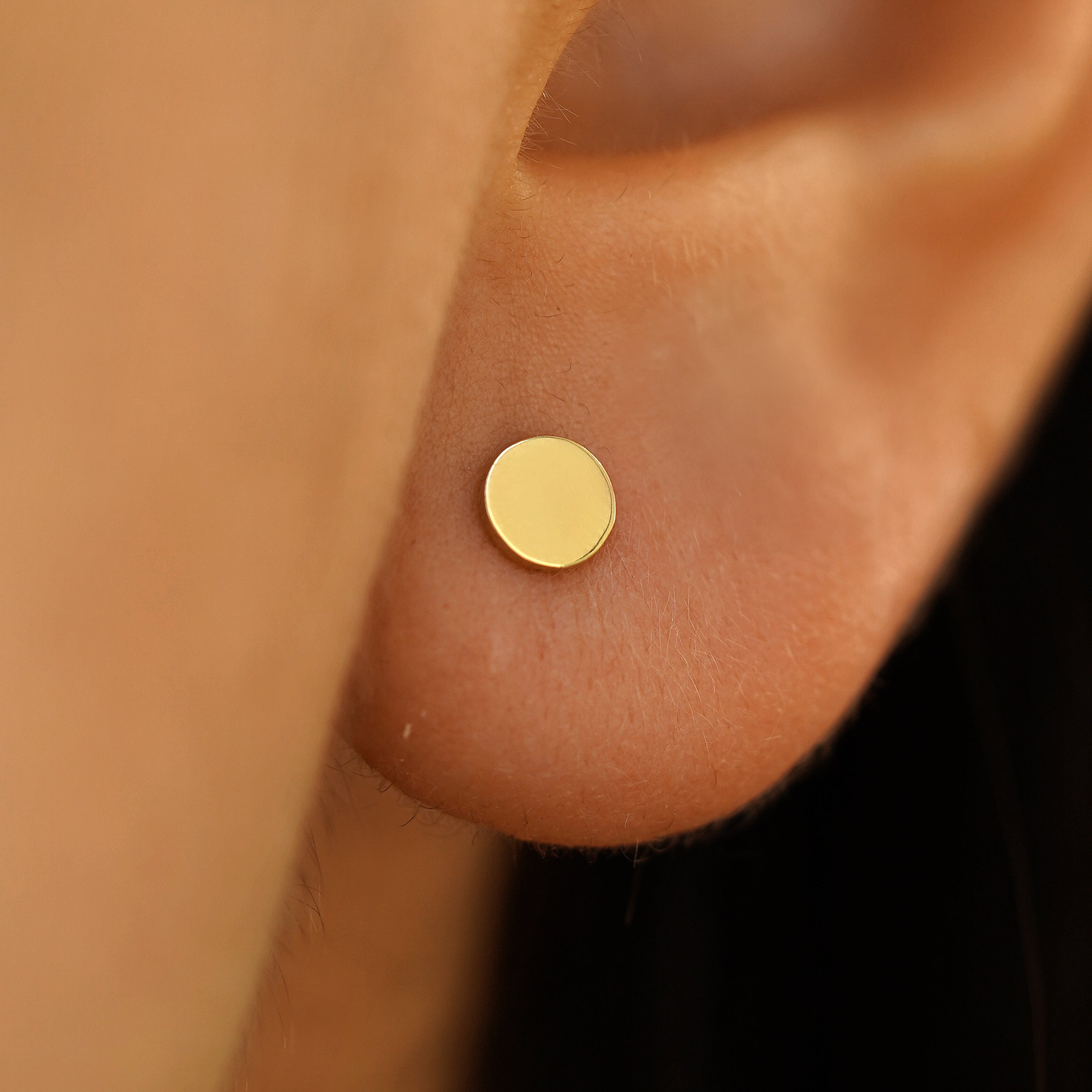 Large Circle Earring 14k Yellow Gold Pair Standard Pushback