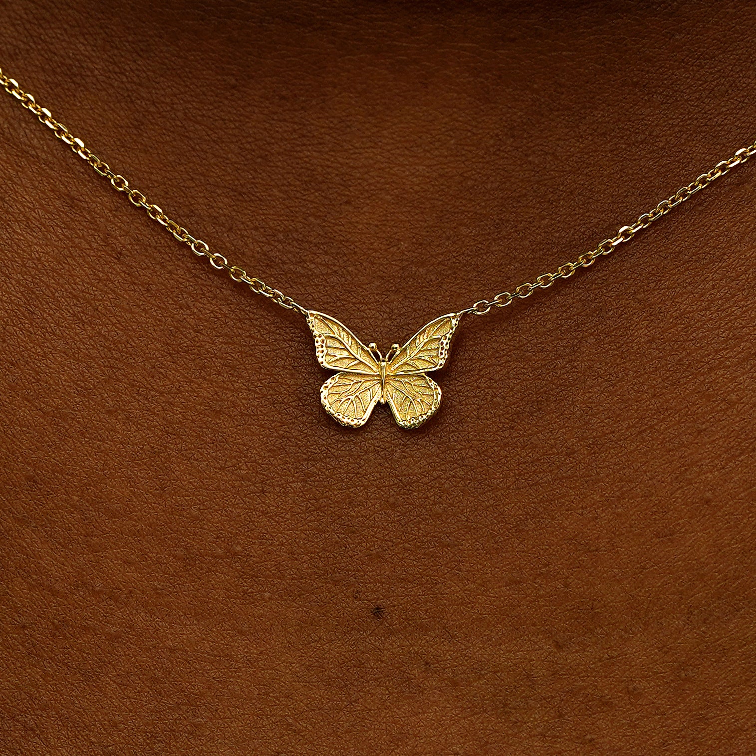 Automic Gold Butterfly Necklace Sustainable Fine Jewelry