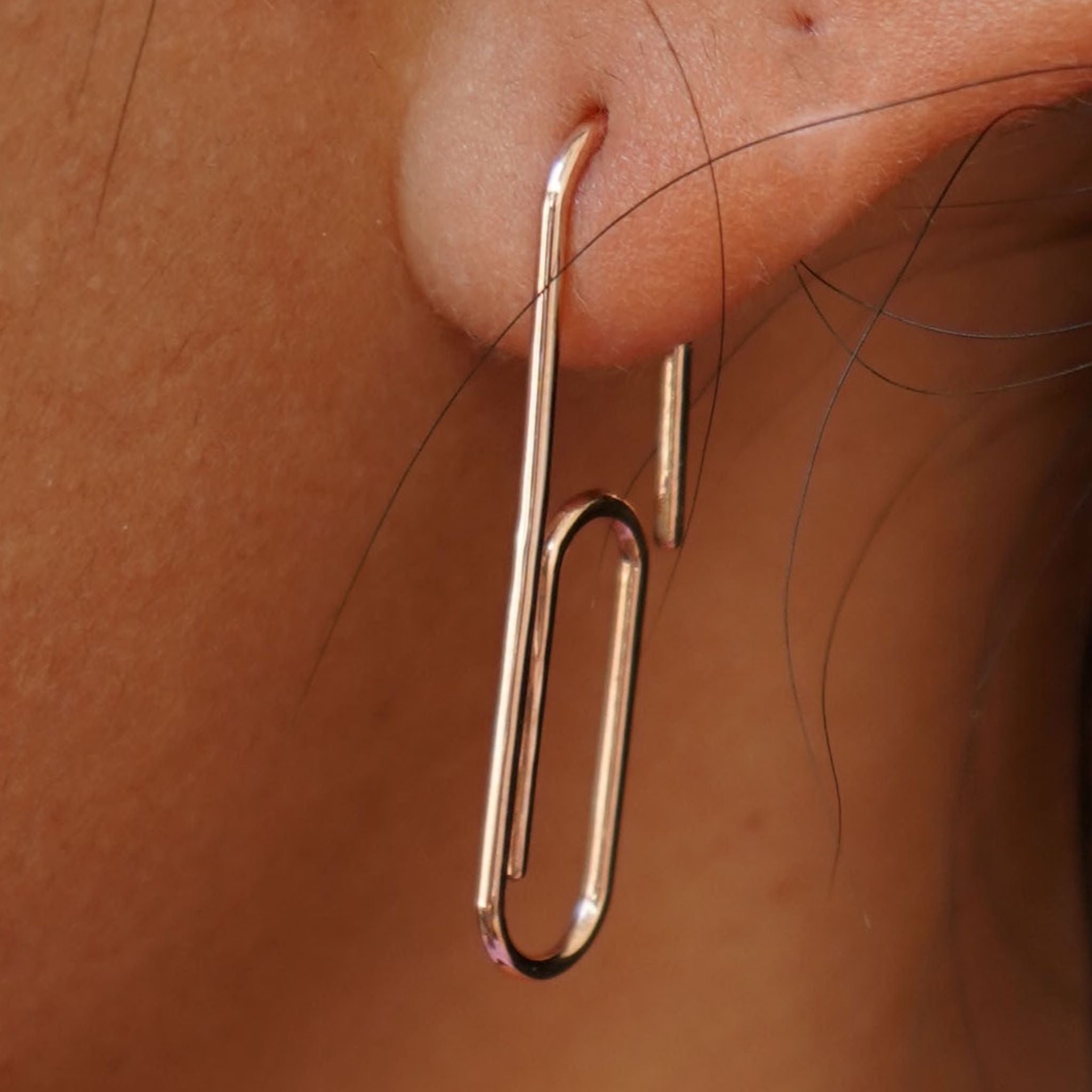 Automic Gold Not A Paper Clip Earring Sustainable Fine Jewelry