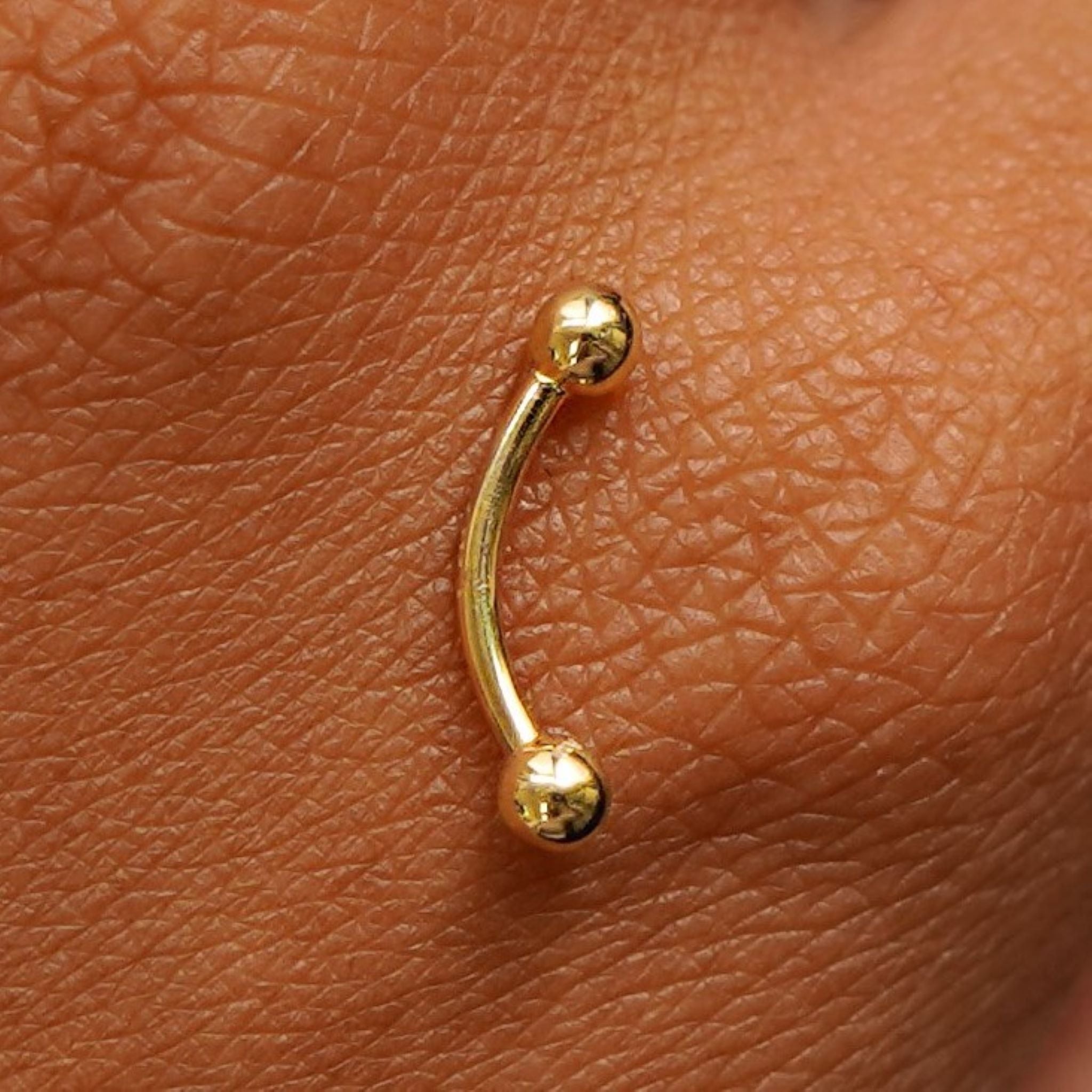 Automic Gold Small Curved Barbell Piercing Fine Jewelry