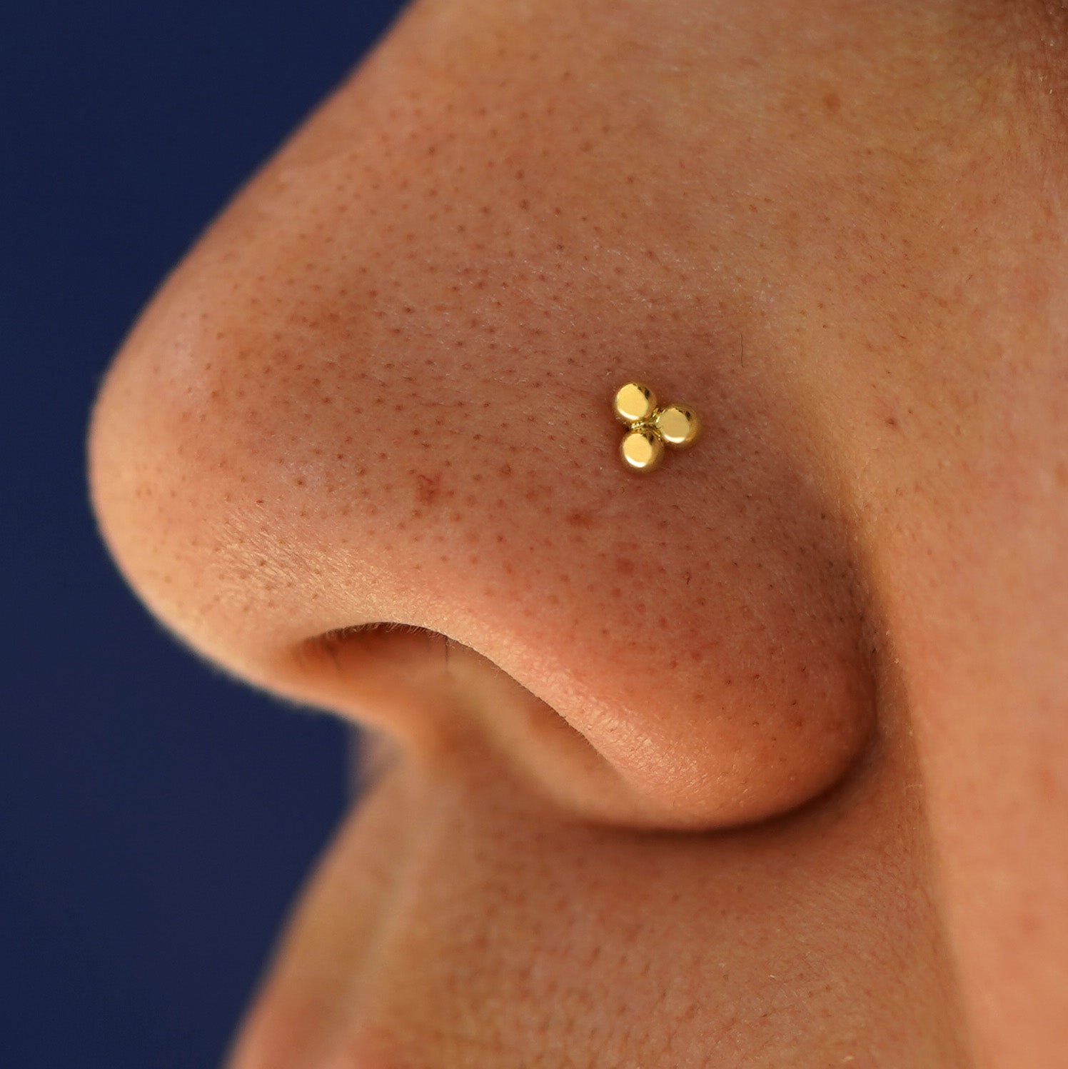 Automic Gold Ball Trio Nose Stud Sustainable Fine Jewelry