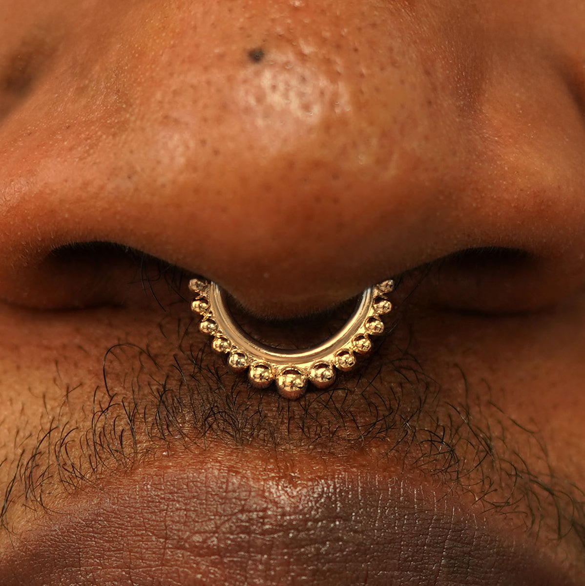 Automic Gold Beaded Septum Minimalist Sustainable Fine Jewelry