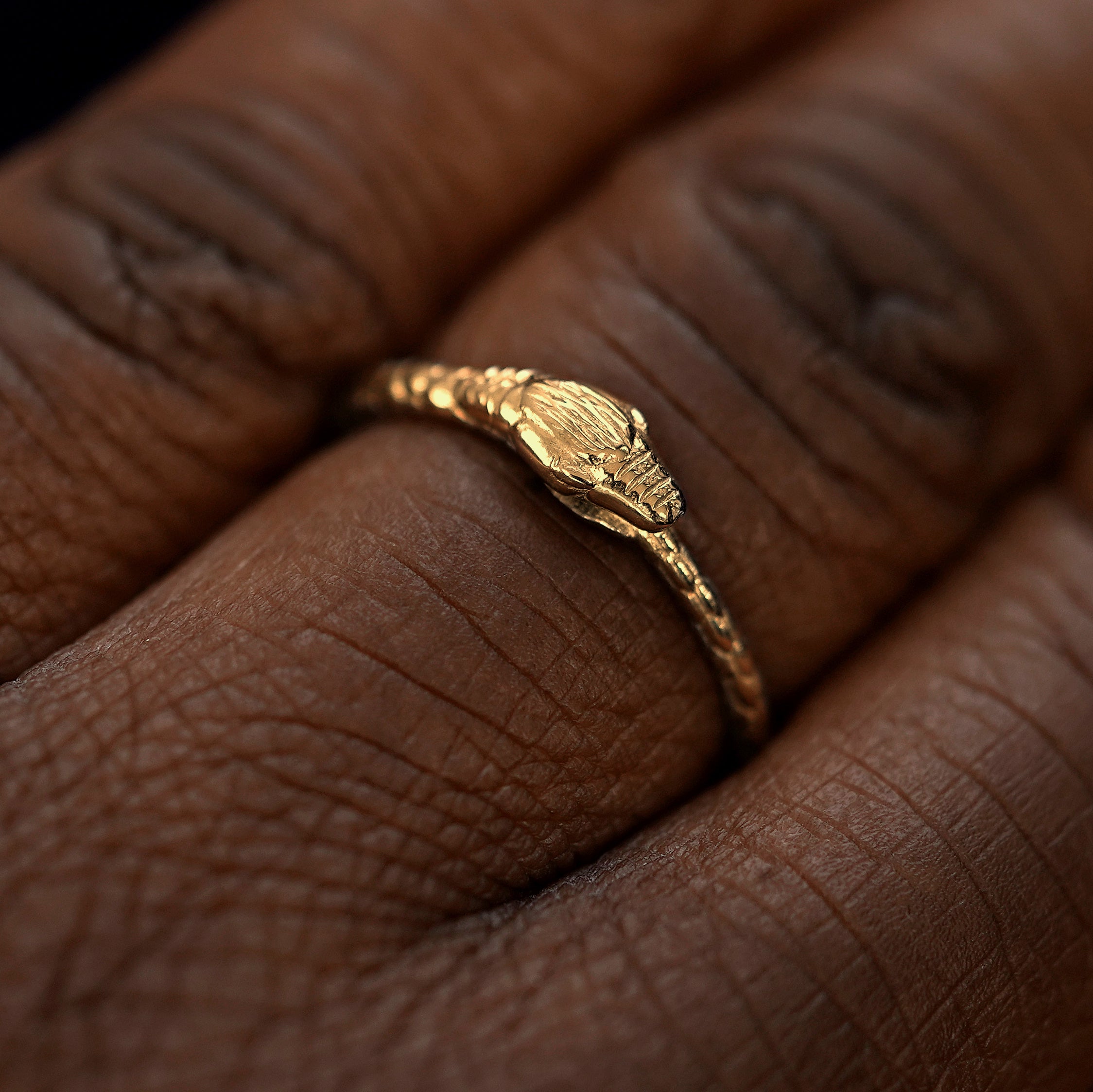 Automic Gold Ouroboros Snake Ring | Minimal Sustainable Fine Jewelry