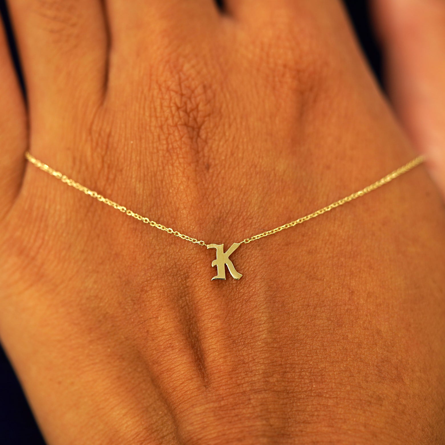 Gold Plated Initial Necklace For Women - Stainless Steel Letter Pendant Choker