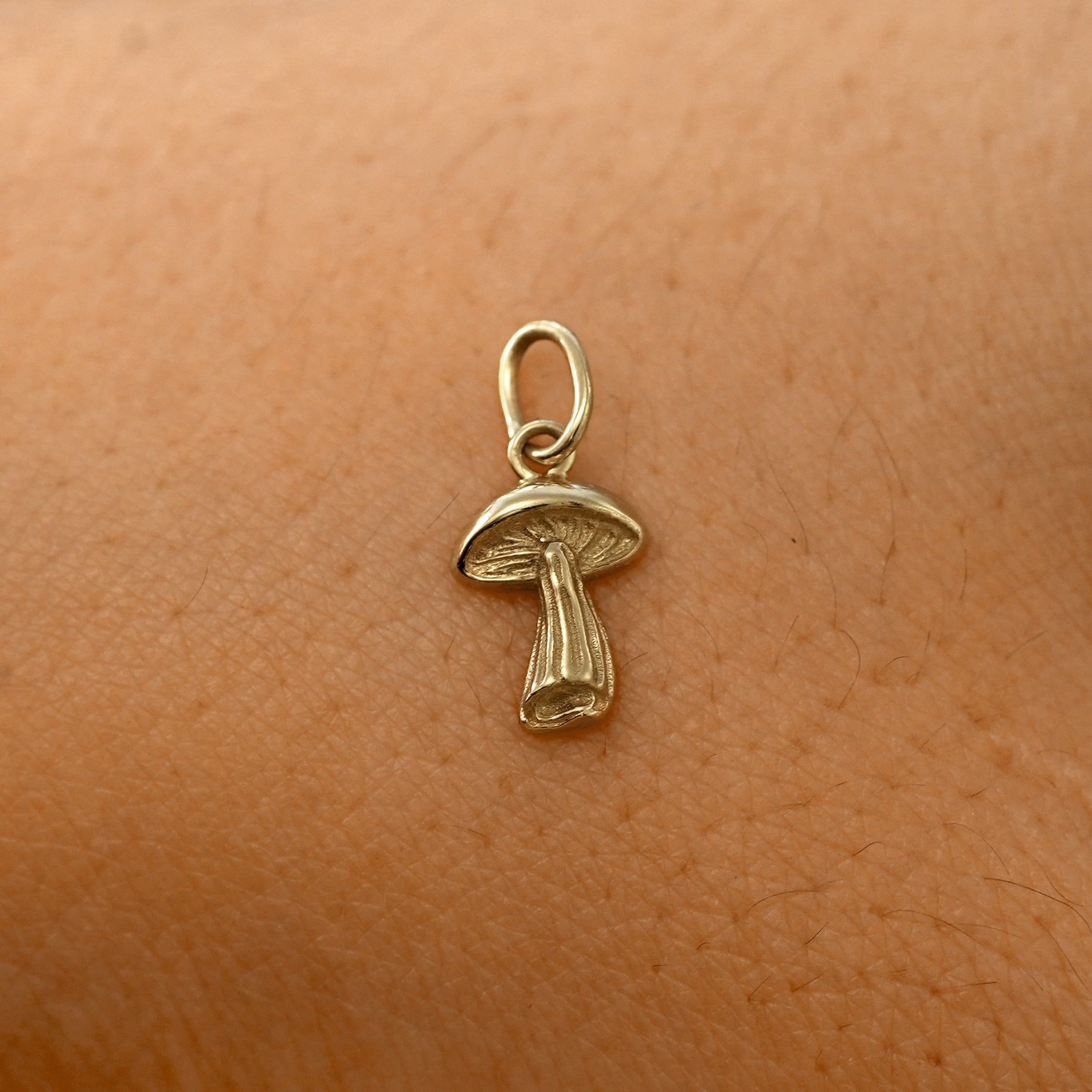 Automic Gold Mushroom Charm | Minimalist Sustainable Fine Jewelry