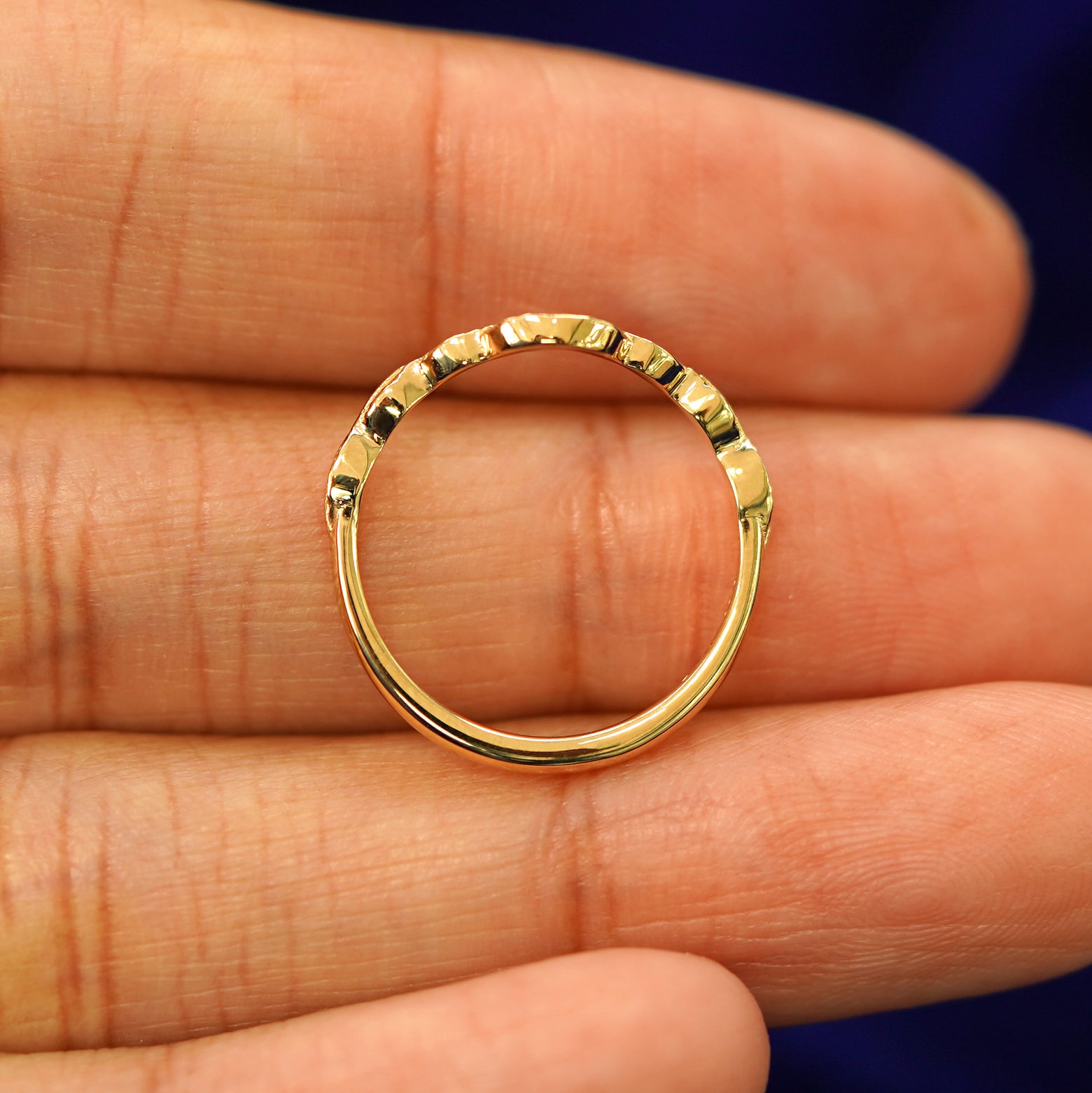 Fine 14k Yellow Gold Textured Thumb Ring - Size 9.25, Handcrafted Diamond-Cut Design Band