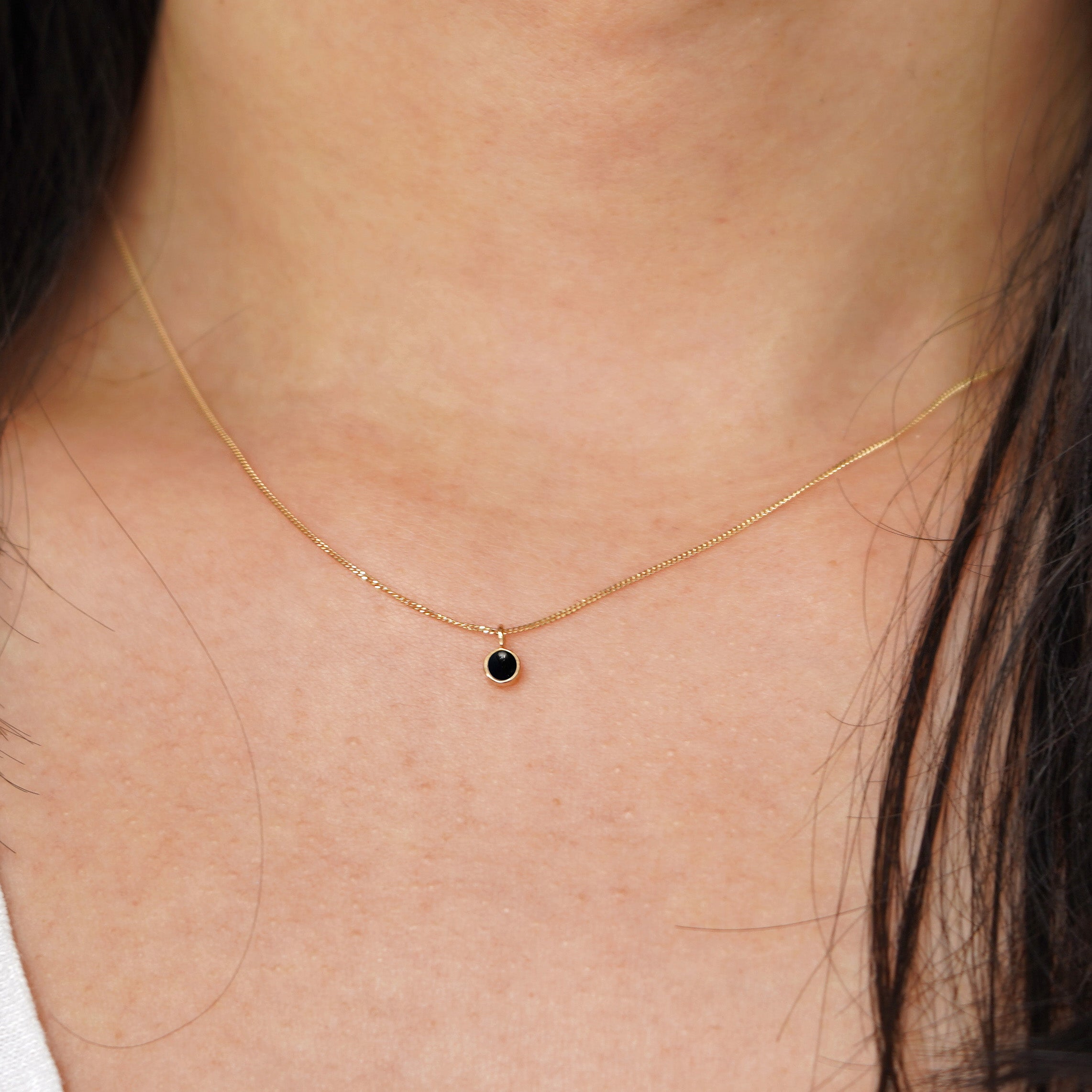 Automic Gold Onyx Necklace | Minimalist Sustainable Fine Jewelry