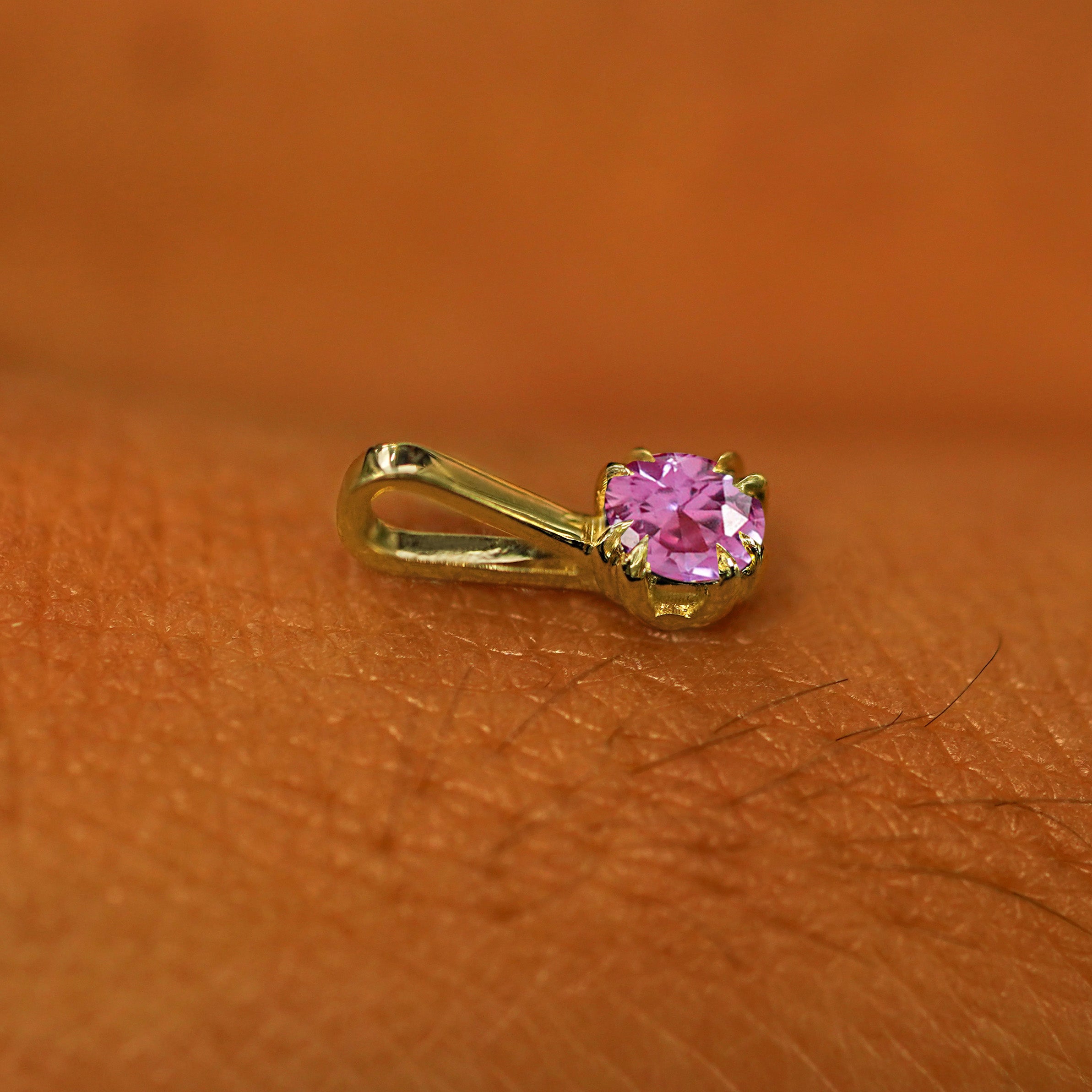 Automic Gold Pink Sapphire Charm | Sustainable Fine Jewelry