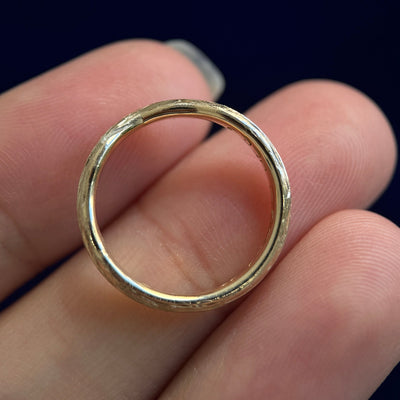 14k Yellow Gold 3mm Curvy Chevron Brunches Band, size 4.75