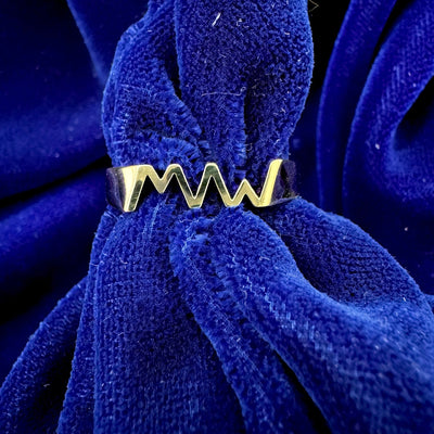 14k Yellow Gold Cut Out MVW Custom Ring Size 9