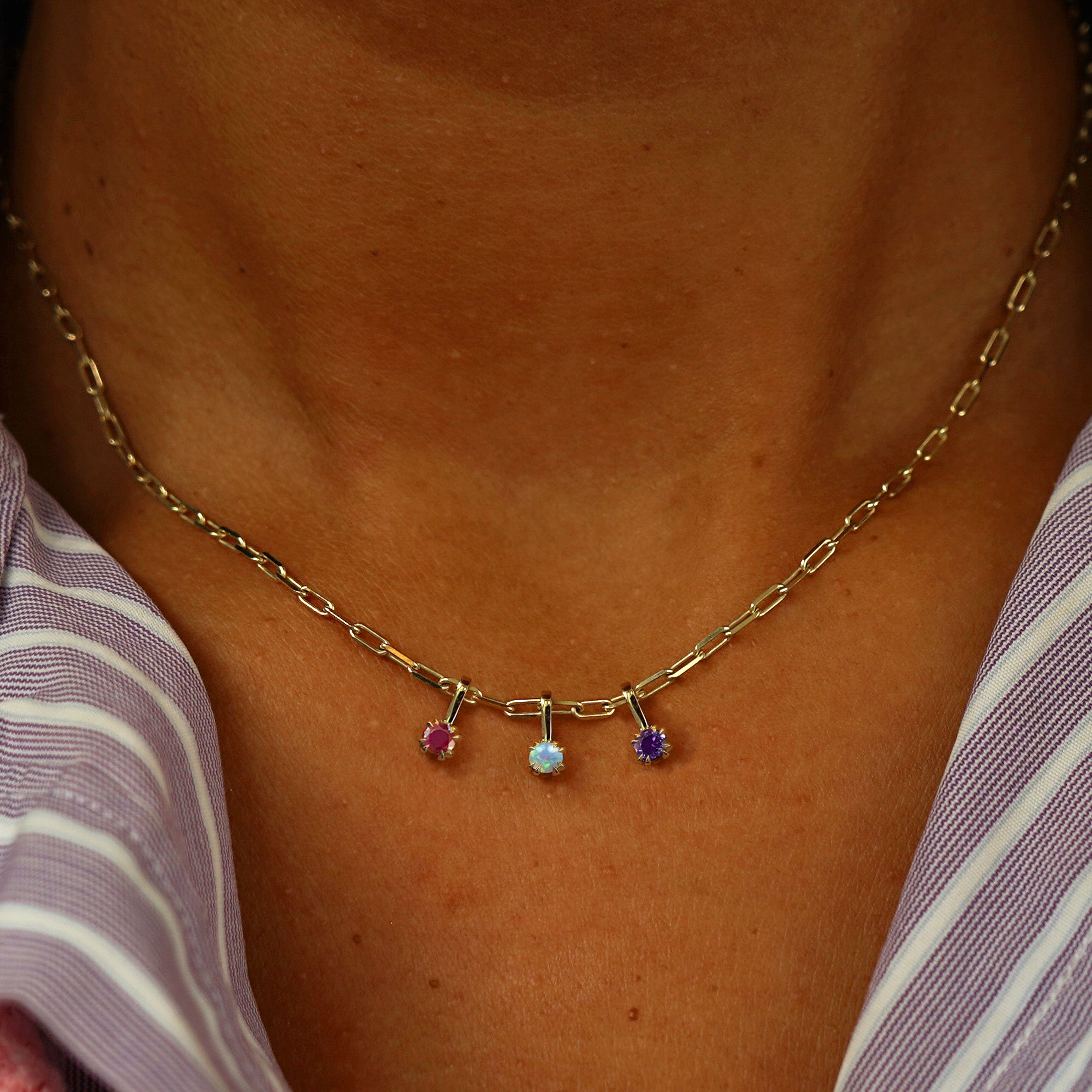 Automic Gold Pink Sapphire Charm | Sustainable Fine Jewelry