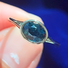 Teal Oval Sapphire Ring