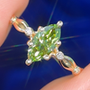 Marquise green lab diamond ring