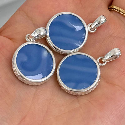 925 Sterling Silver Bezel Set .75 Inch Round Vase Piece Custom Pendants