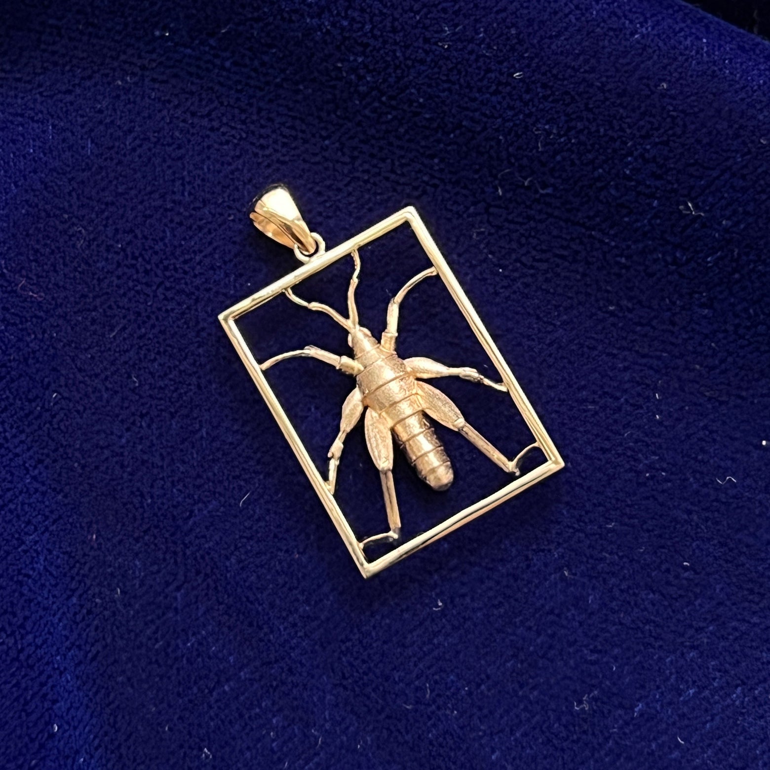 14k Yellow Gold Chapulin Grasshopper Custom Pendant