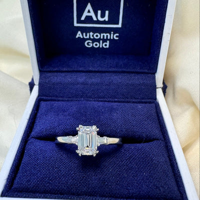 950 Platinum Petal Set Barion Oval Lab Diamond on Band Engraved with Stars and Leaves and Handwriting Custom Ring