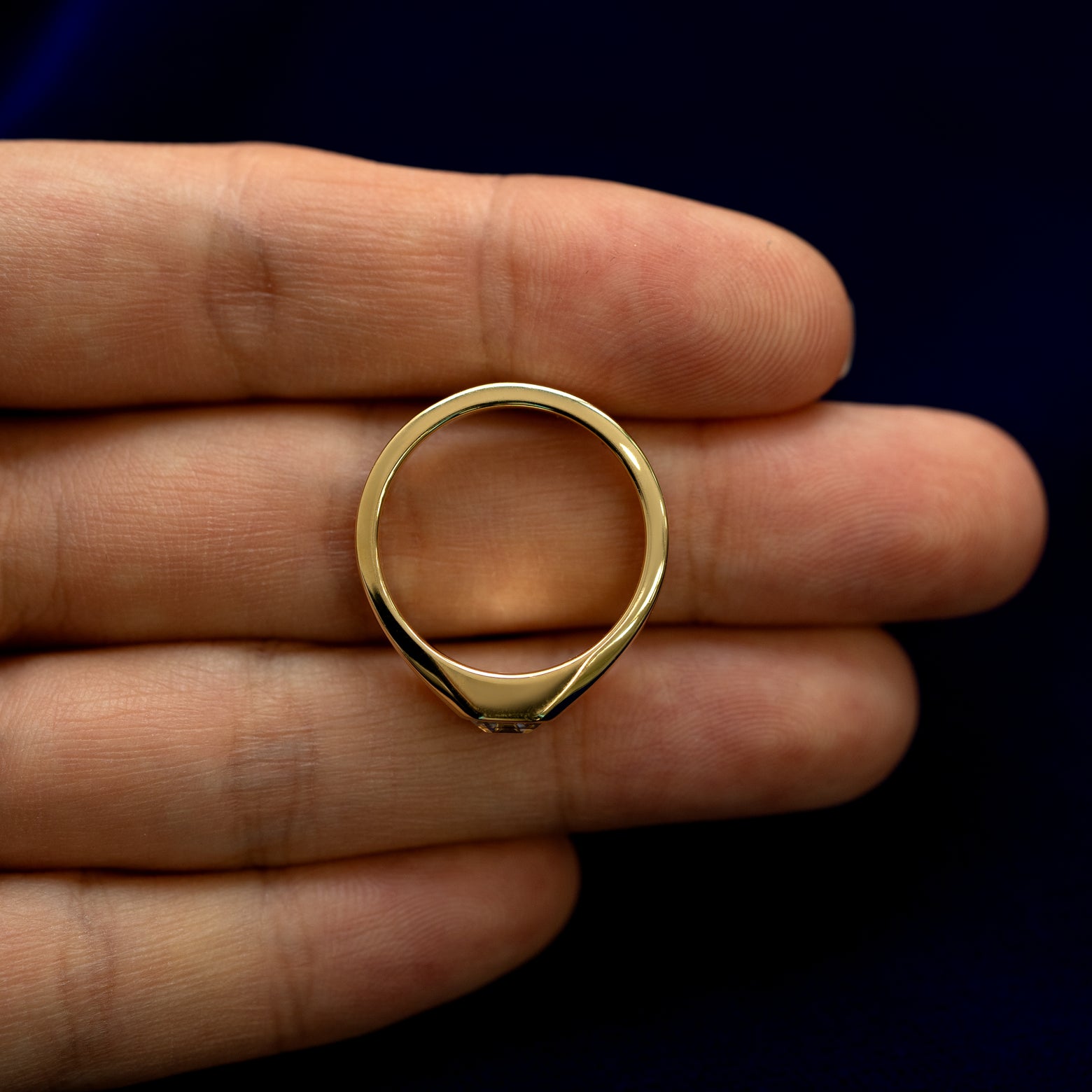 Asscher Lab Gemstone Signet Ring