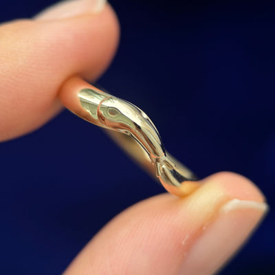 14k Yellow Gold Banana Slug Custom Ring, 3 Grams, Size 8