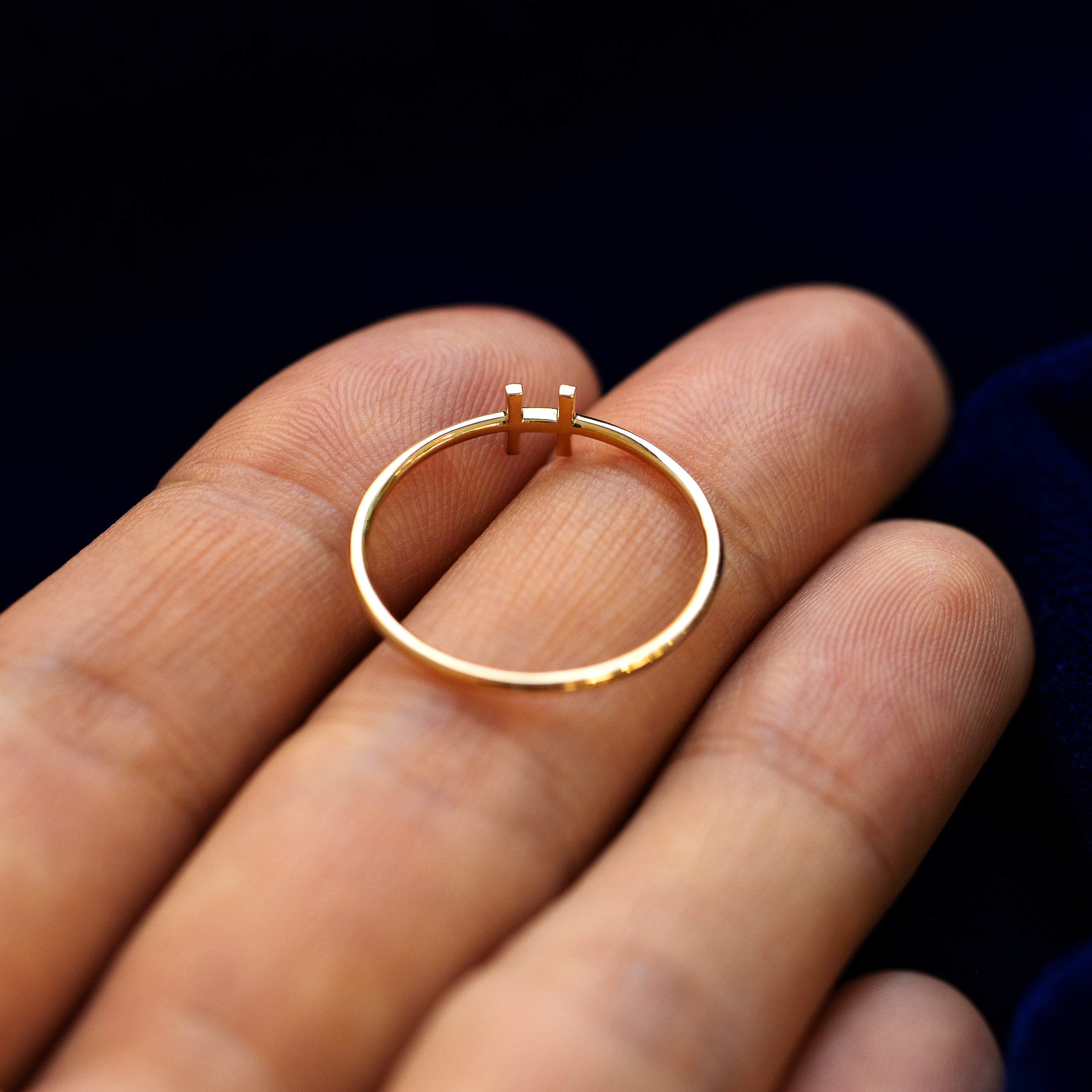 Automic Gold Block Initial Ring | Minimalist Sustainable Fine Jewelry