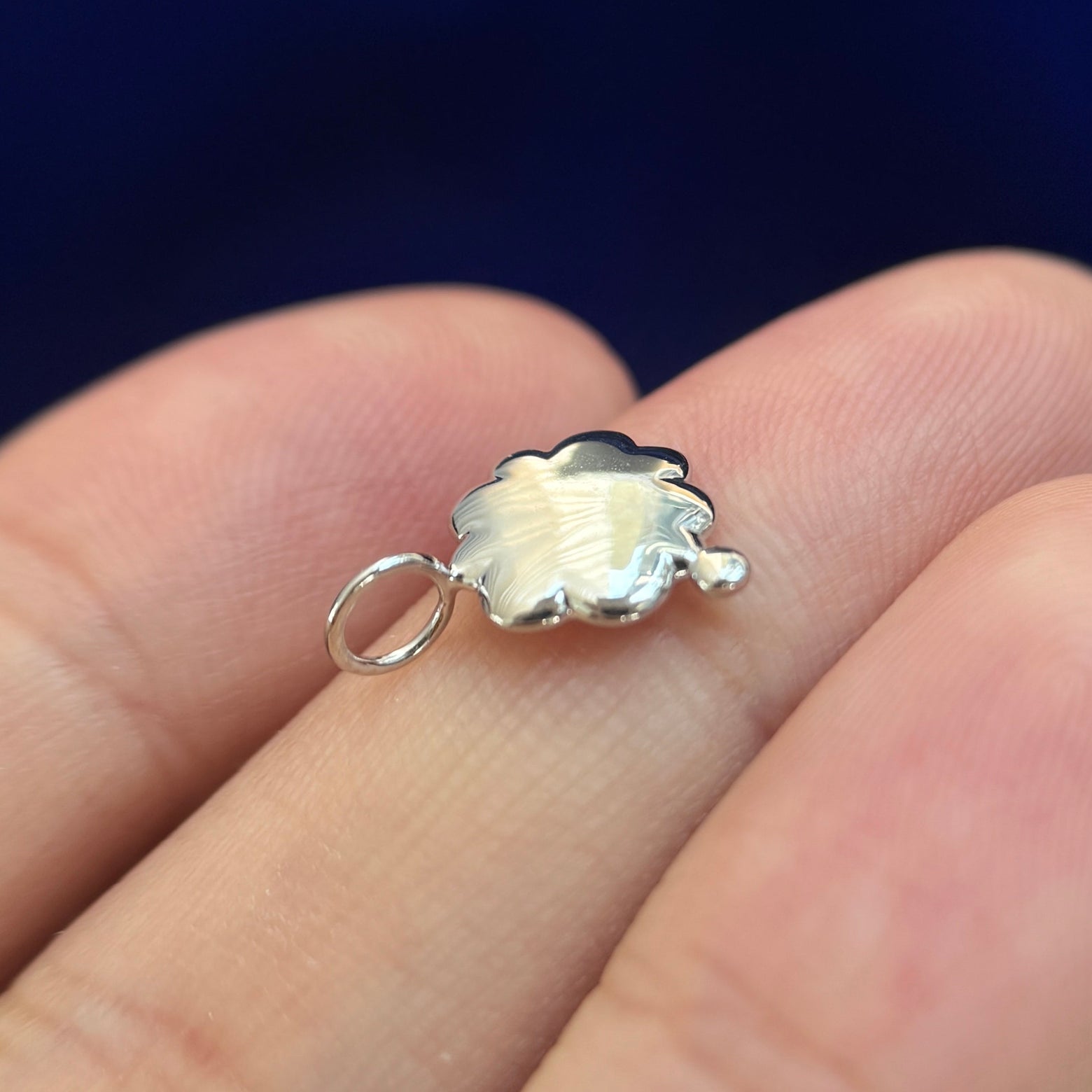 14k White Gold Bubble Thought Emoji Custom Charm, 1 gram