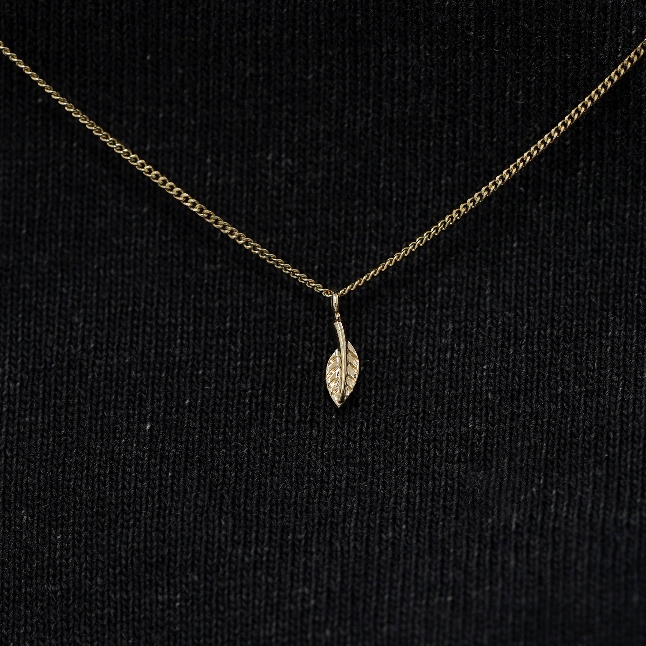 Automic Gold Mini Leaf Necklace | Sustainable Fine Jewelry