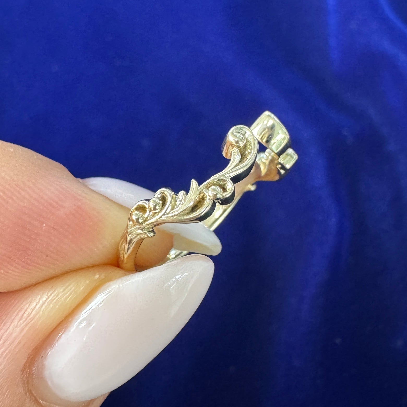 14k Yellow Gold Custom Filigree 2mm Open Nesting Band for #AU-86290, size 6.5