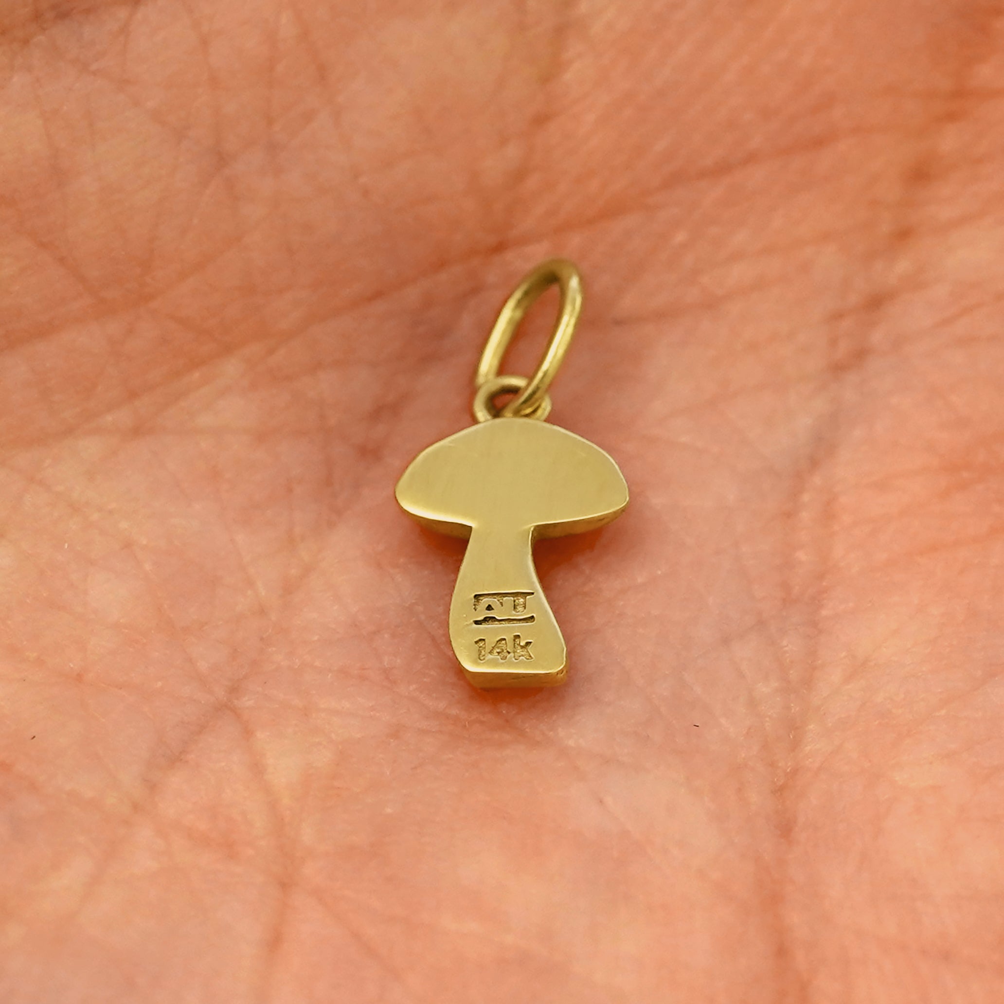 Automic Gold Mushroom Charm | Minimalist Sustainable Fine Jewelry