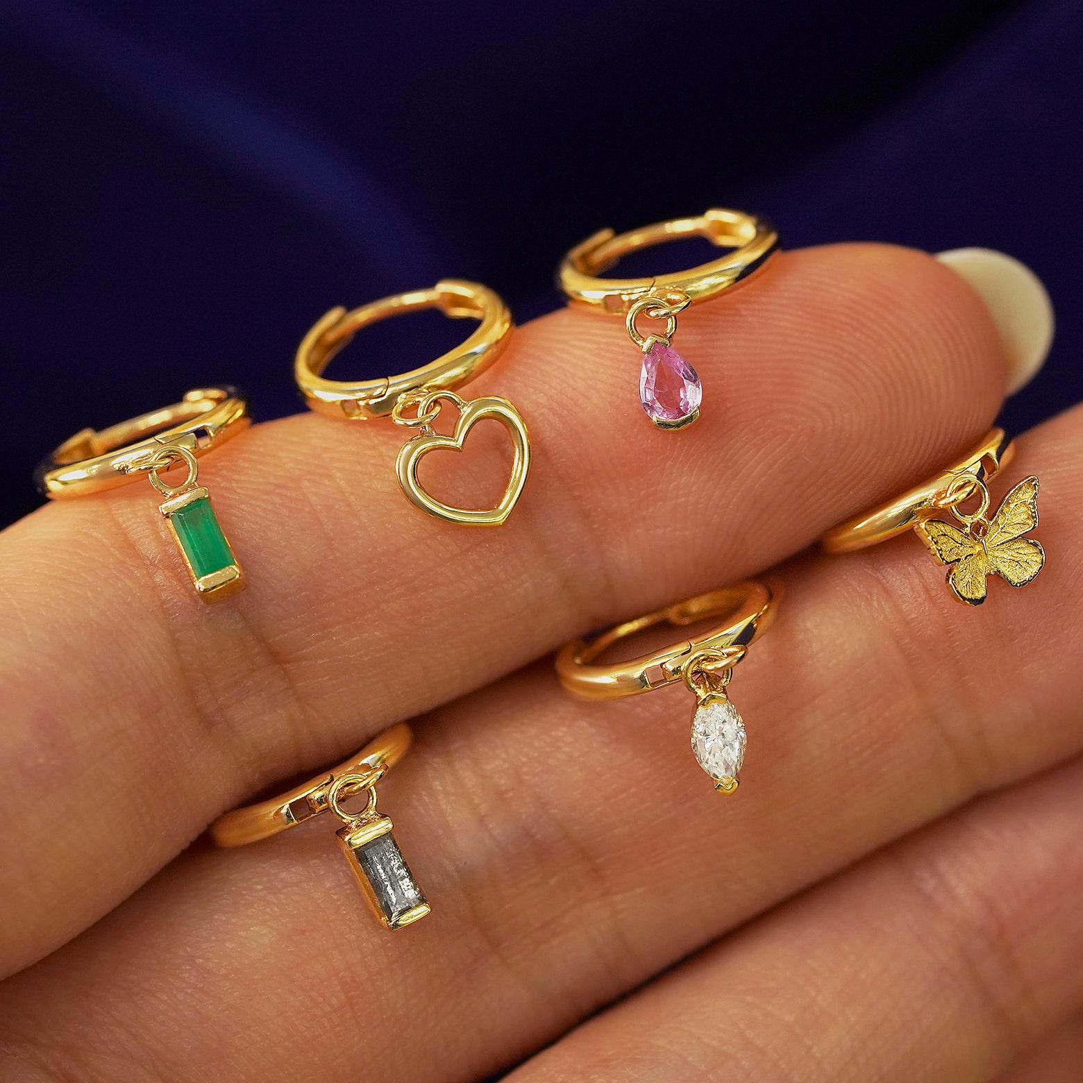 Automic Gold Heart Dangle Hoop Sustainable Fine Jewelry