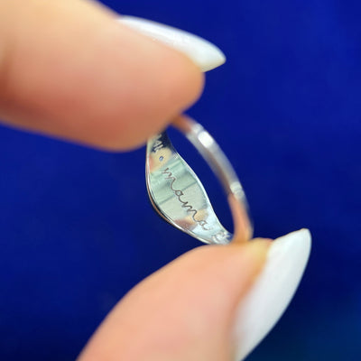 14k White Gold with One Star-set Tanzanites Custom Signet Ring