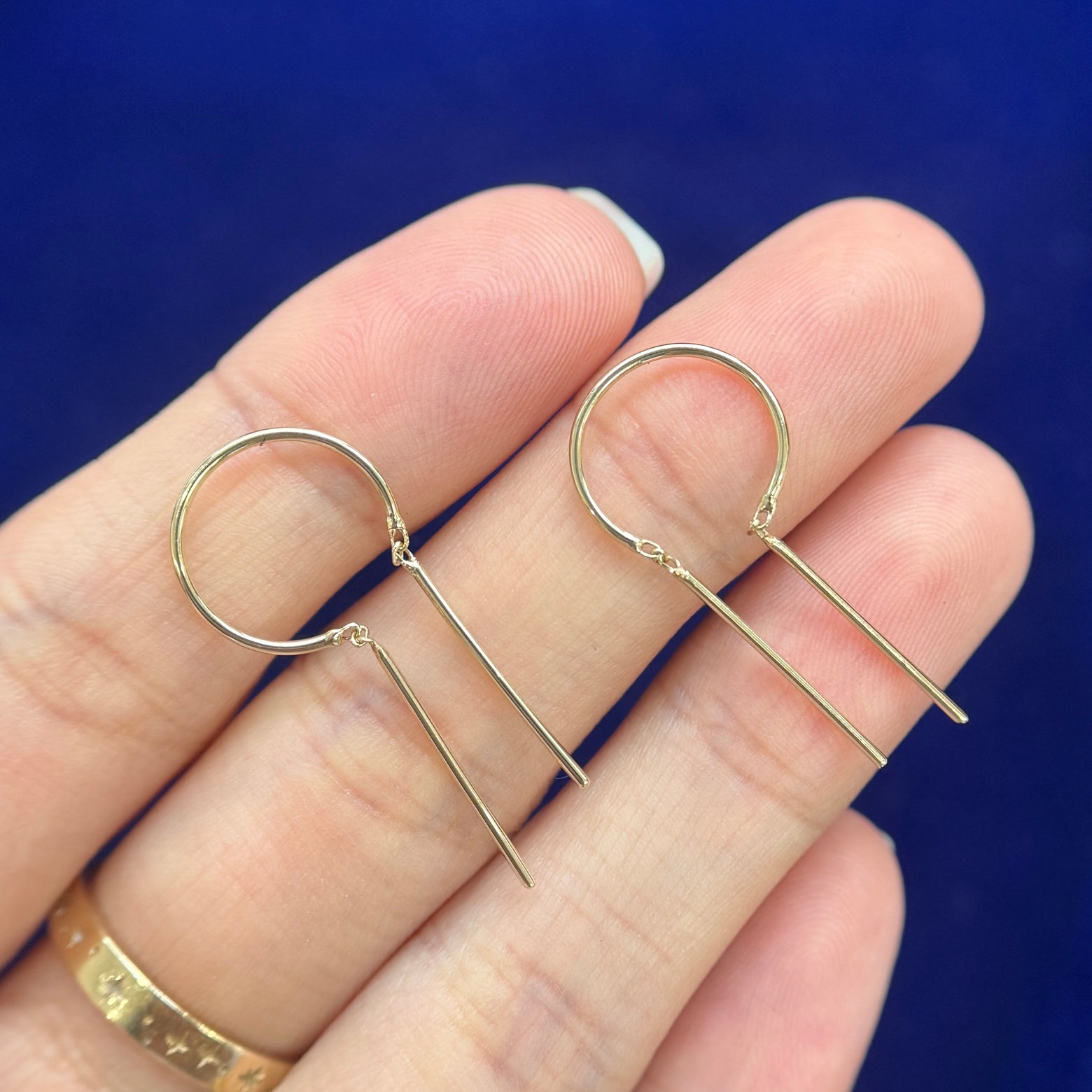14k Yellow Gold 20 Gauge Threader Chime Custom Earrings