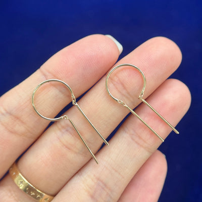 14k Yellow Gold 20 Gauge Threader Chime Custom Earrings