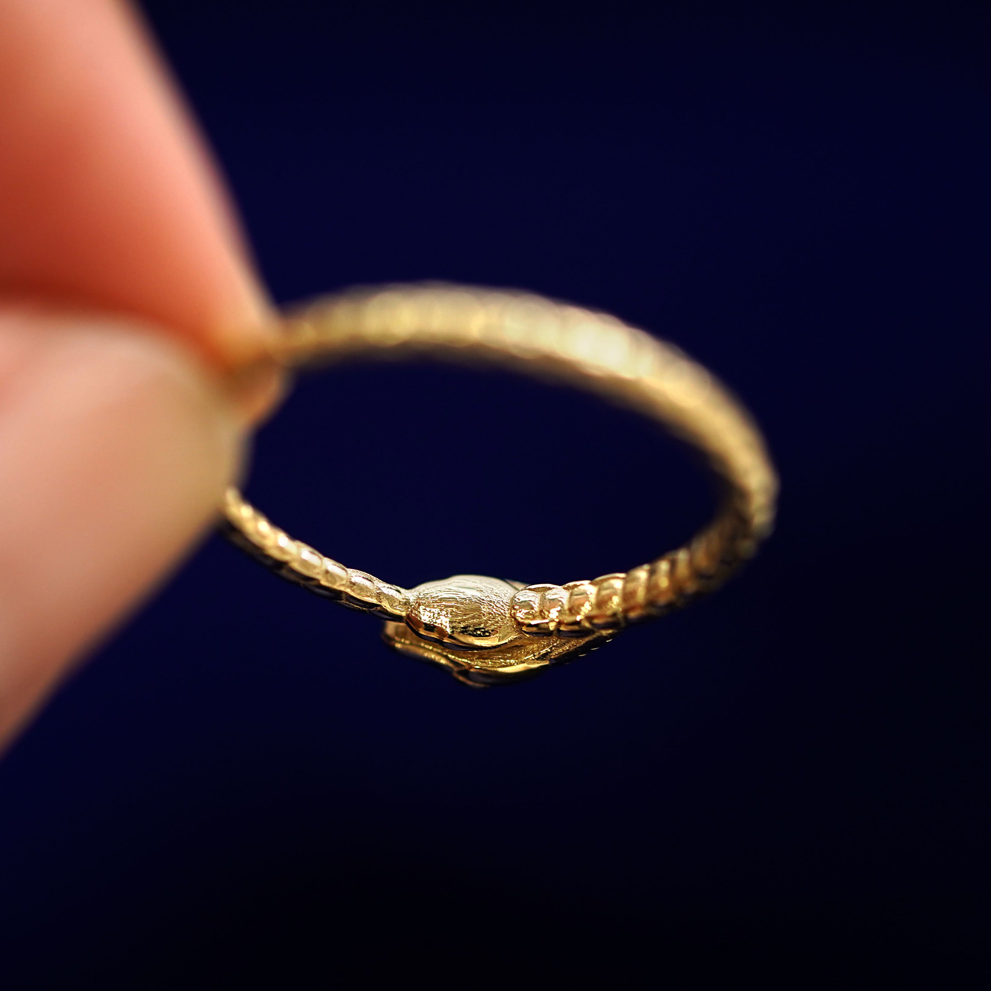 Automic Gold Gemstone Ouroboros Snake Ring | Sustainable Fine Jewelry
