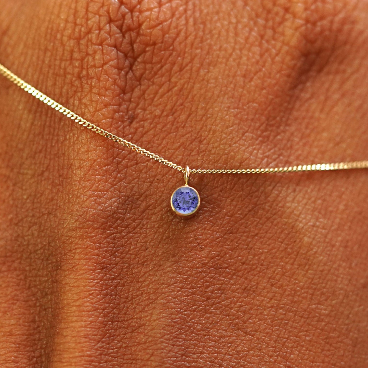 Carlisle Gold Metal w/ Tanzanite Blue Stones,  Chain Belt w/ Gold Tassel NWOT Tanzanite Flow | Drew Dorman Designs main image 2