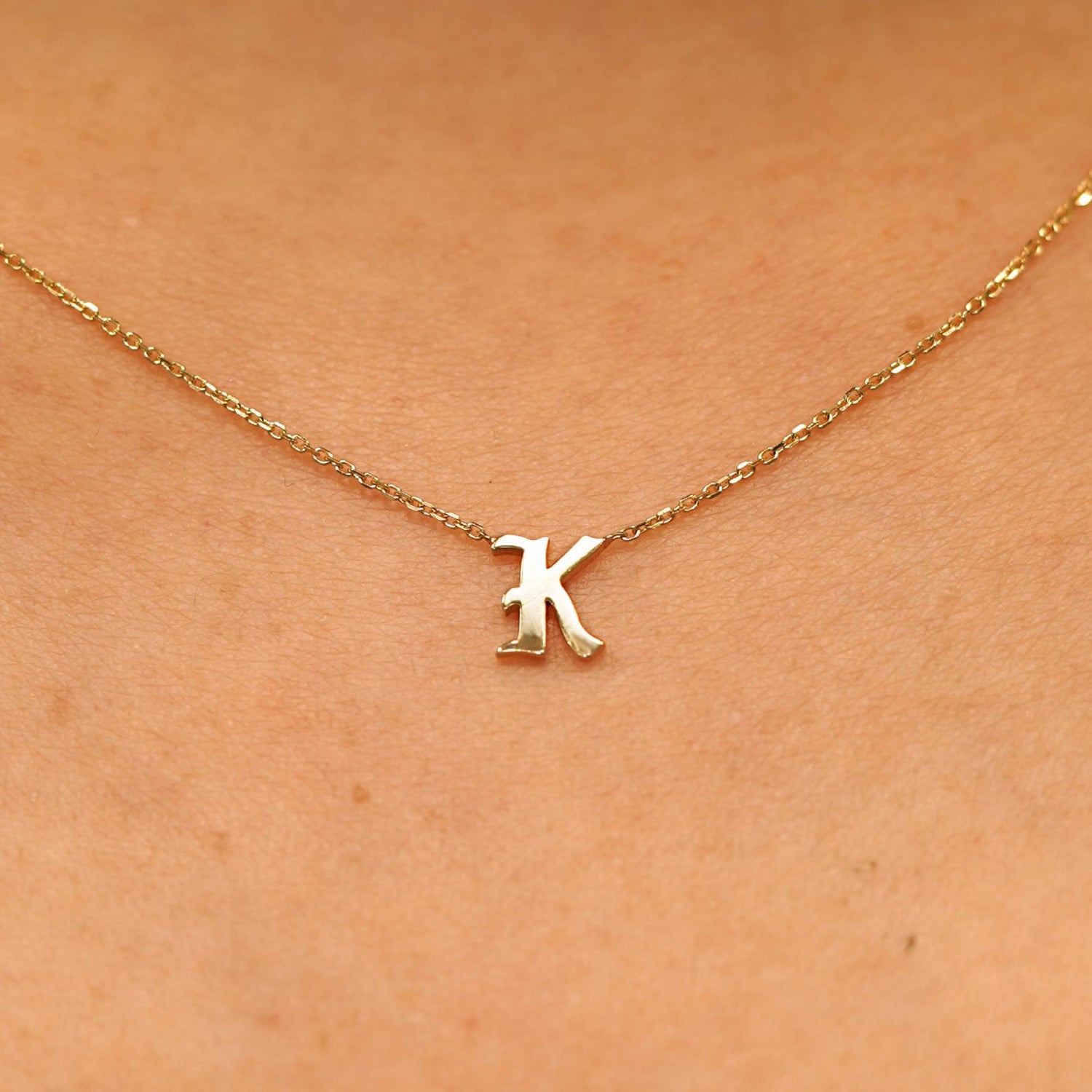 Automic Gold Initial Necklace Sustainable Fine Jewelry