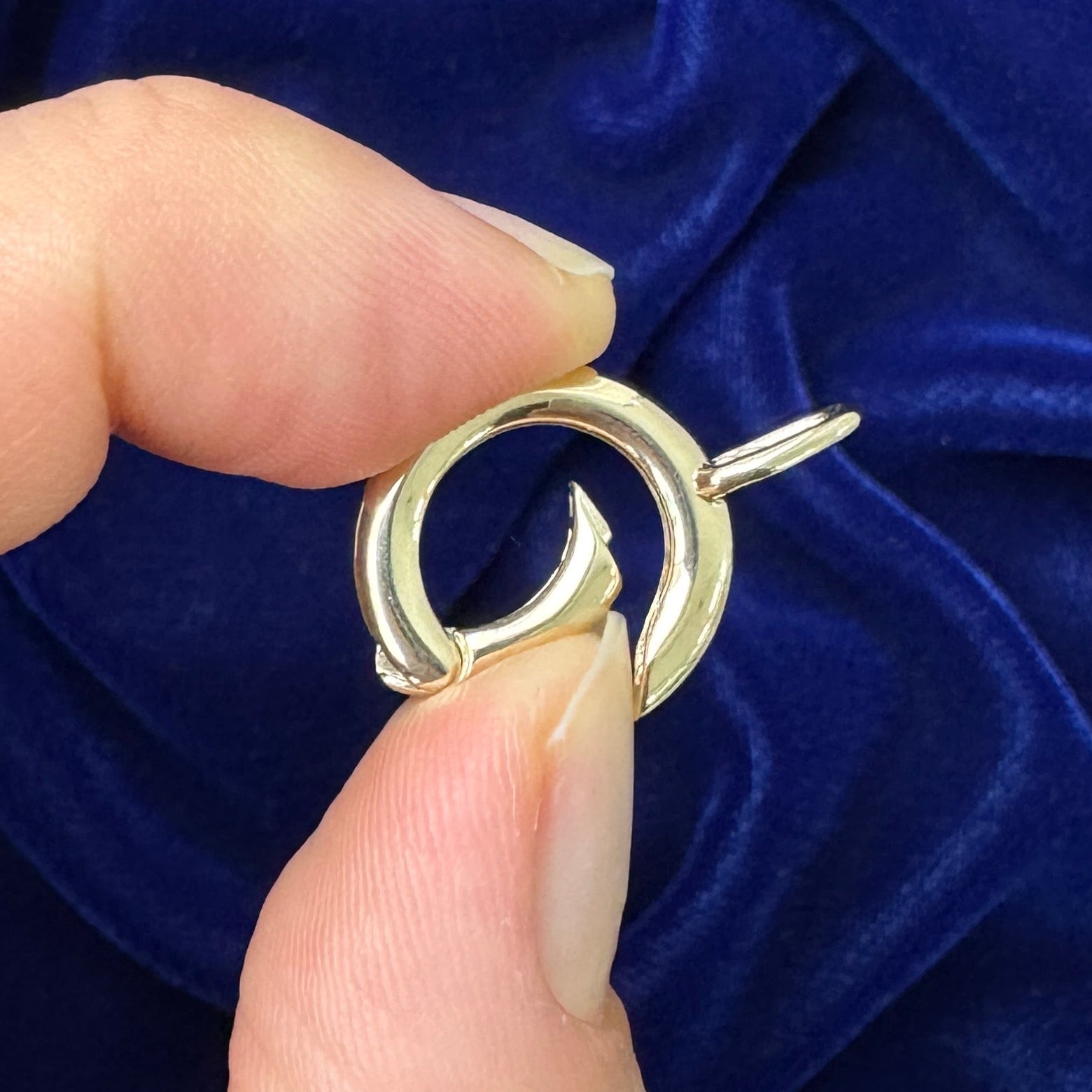 14k Yellow Gold Hinged 2.5mm width 15mm diameter Ring with Bail Custom Pendant