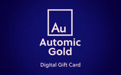 A dark blue background with white lettering that says Automic Gold Digital Gift Card under the Automic Gold logo