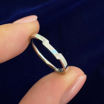 14k White Gold 1.7mm Industrial Band Nesting Ring, size 5.5
