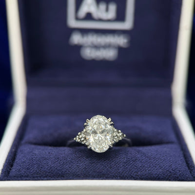 950 Platinum Oval Lab Diamond with Salt and pepper Diamonds and Oval Salt-and-pepper Diamond on 4mm Industrial Matte Band Custom Rings