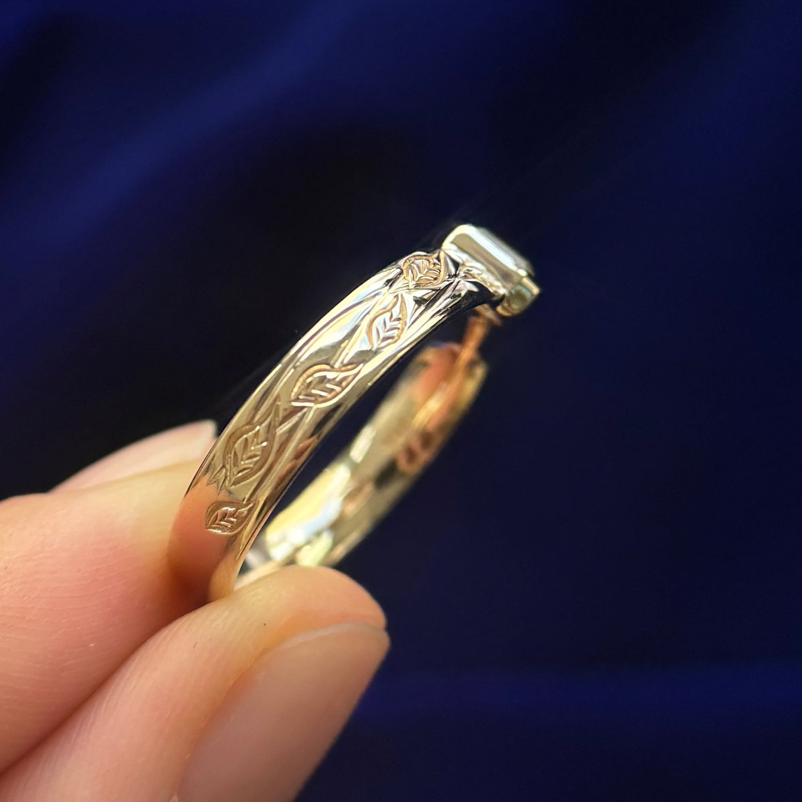 side view of engraving on the band