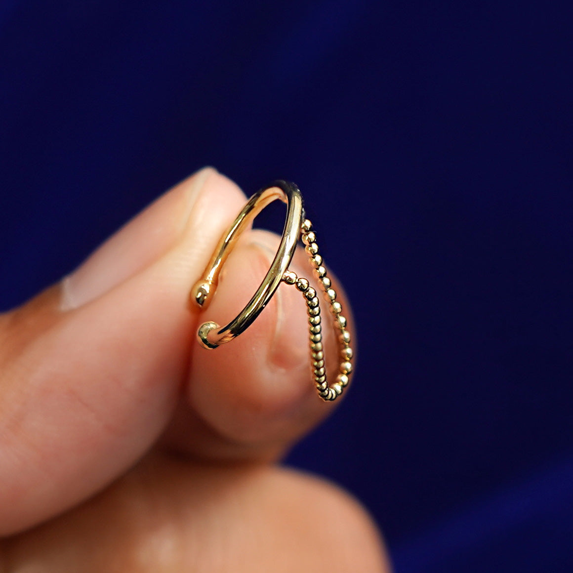 Automic Gold Line Cuff With Chain | Sustainable Fine Jewelry