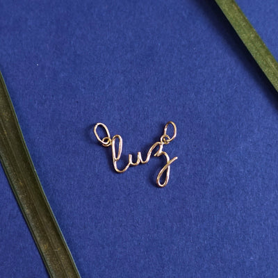 14k Yellow Gold Wire Nameplate Custom Charm