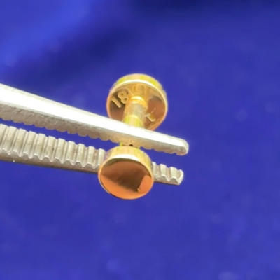 Single 18k Yellow Gold Medium Circle Flatback and 6mm Post Custom Earring