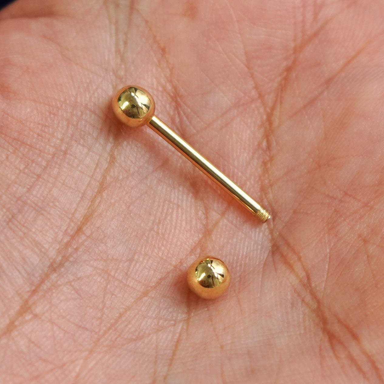 Automic Gold Medium Straight Barbell Piercing Fine Jewelry