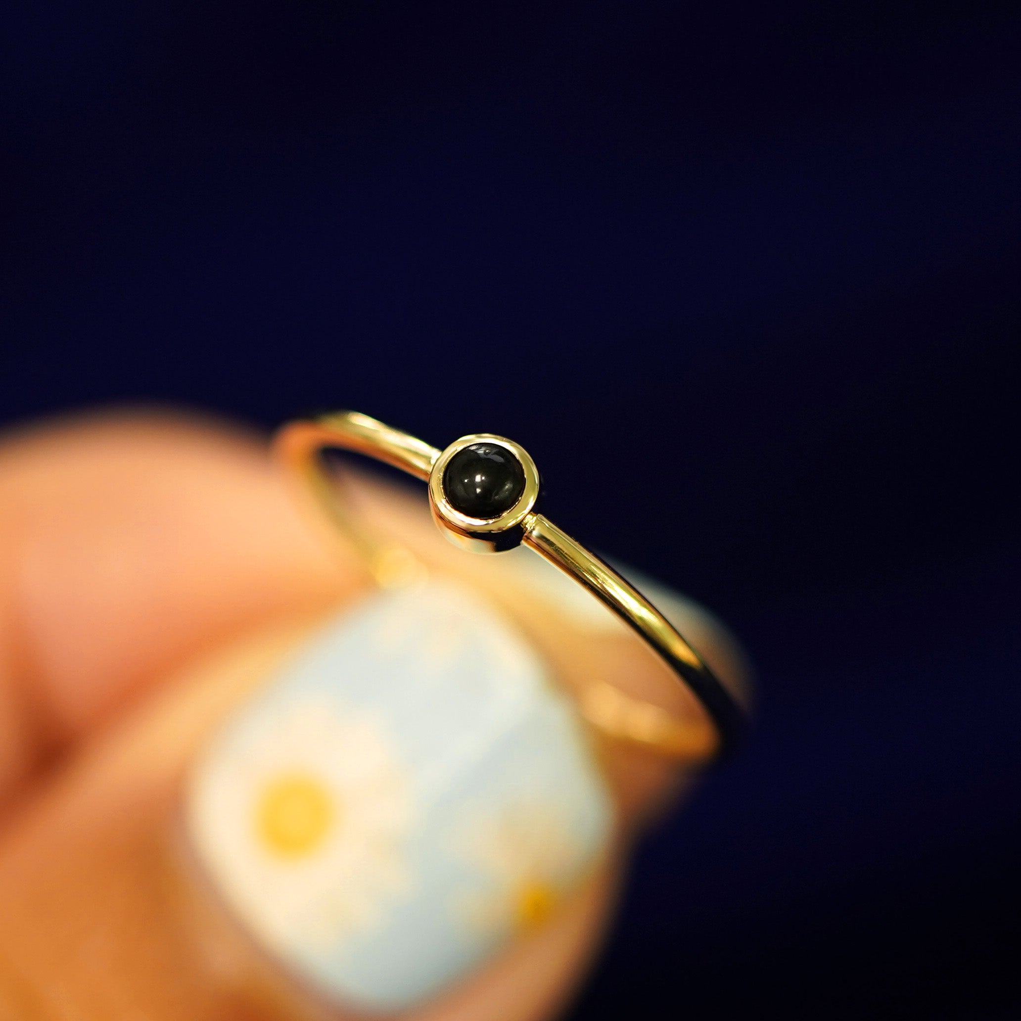 Automic Gold Onyx Ring | Minimalist Sustainable Fine Jewelry