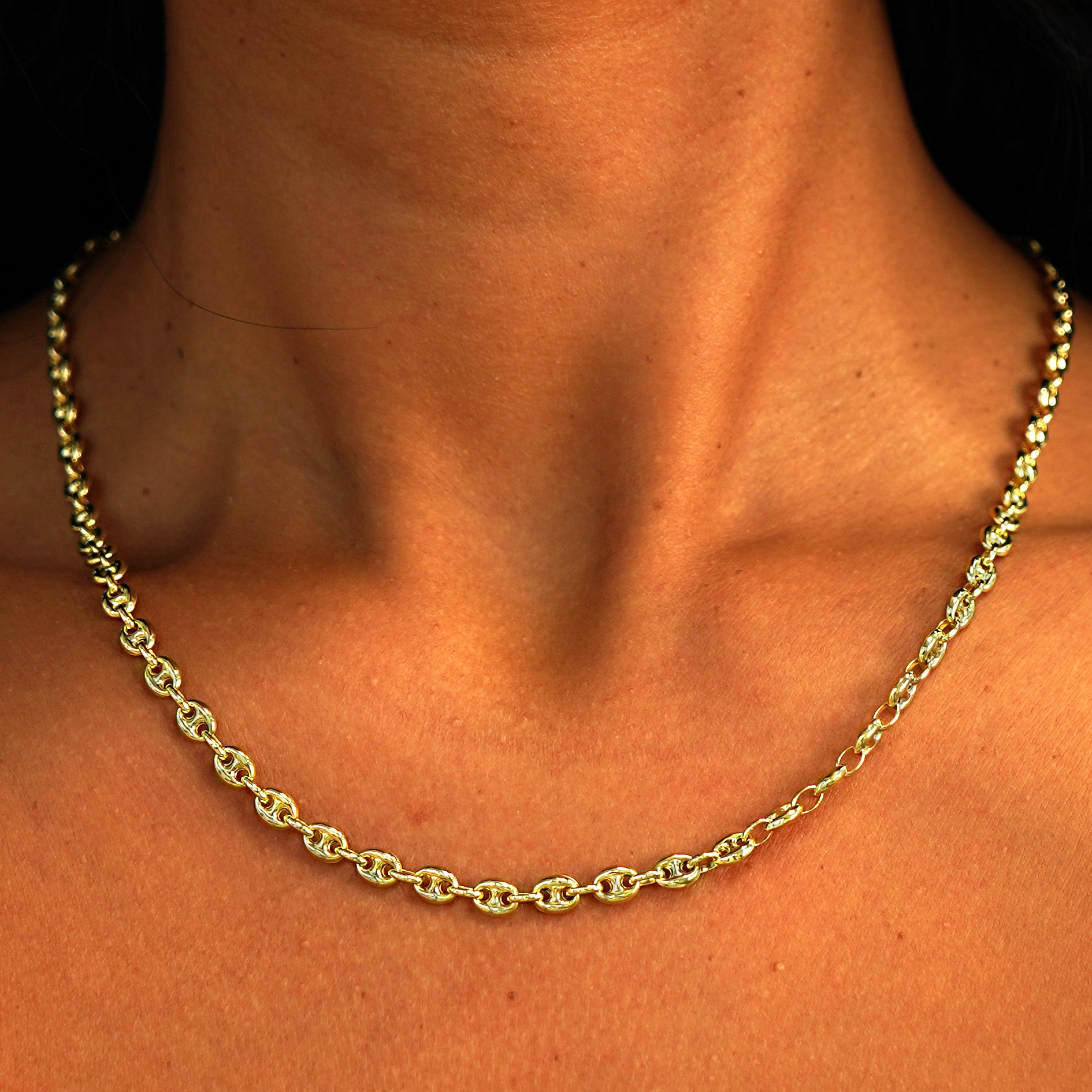 Automic Gold Puffy Mariner Chain | Minimalist Sustainable Fine Jewelry
