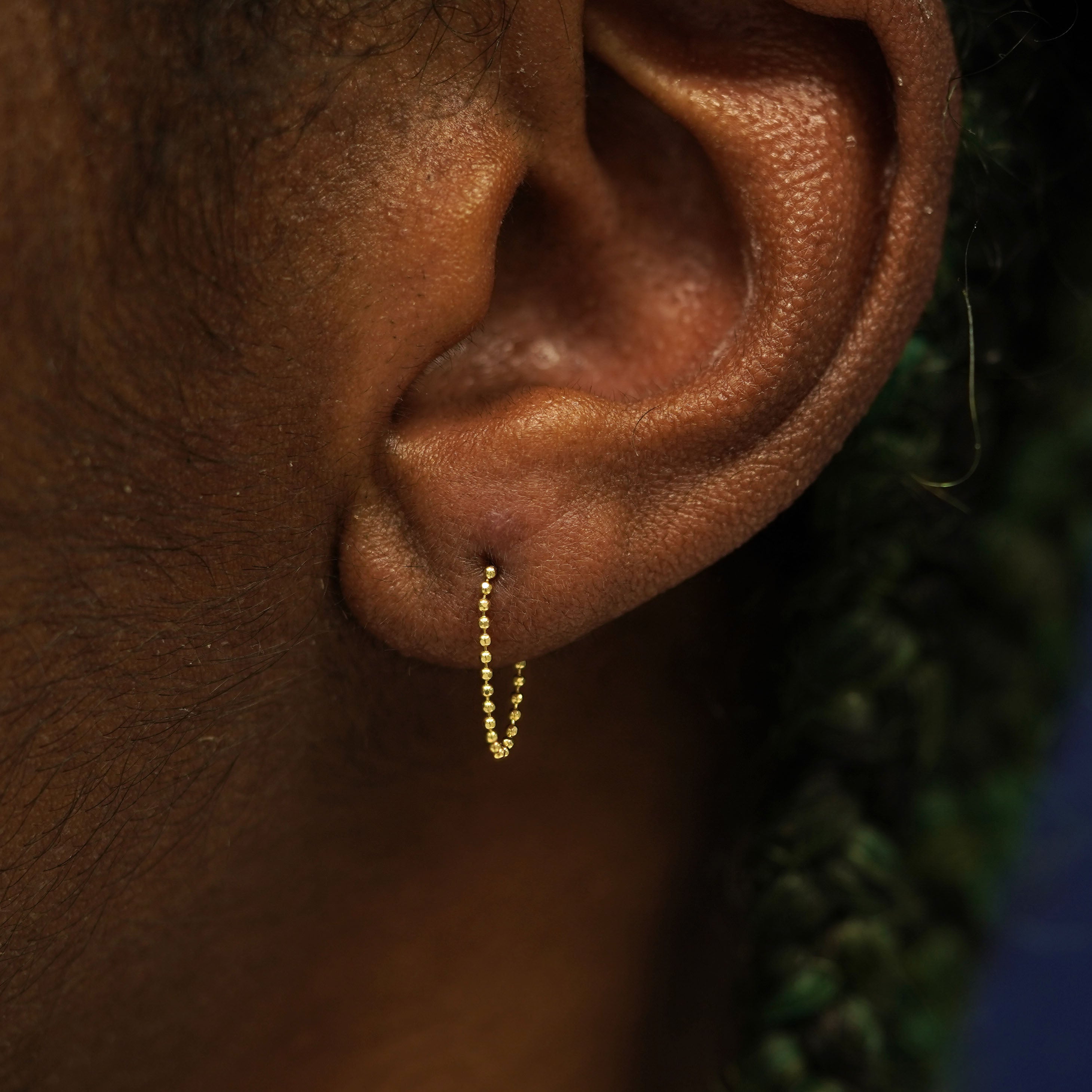 Automic Gold Chain Loop Earring | Sustainable Fine Jewelry