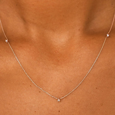 3 Diamond Cable Necklace