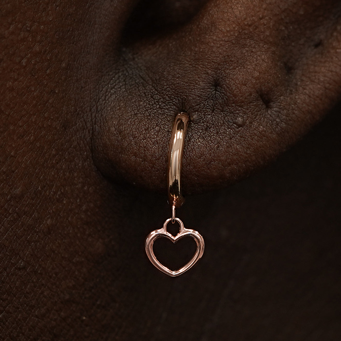 Automic Gold Heart Dangle Hoop | Sustainable Fine Jewelry