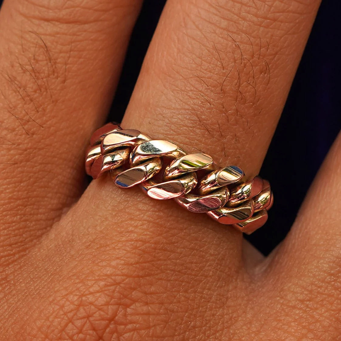 Automic Gold Miami Cuban Ring Sustainable Fine Jewelry