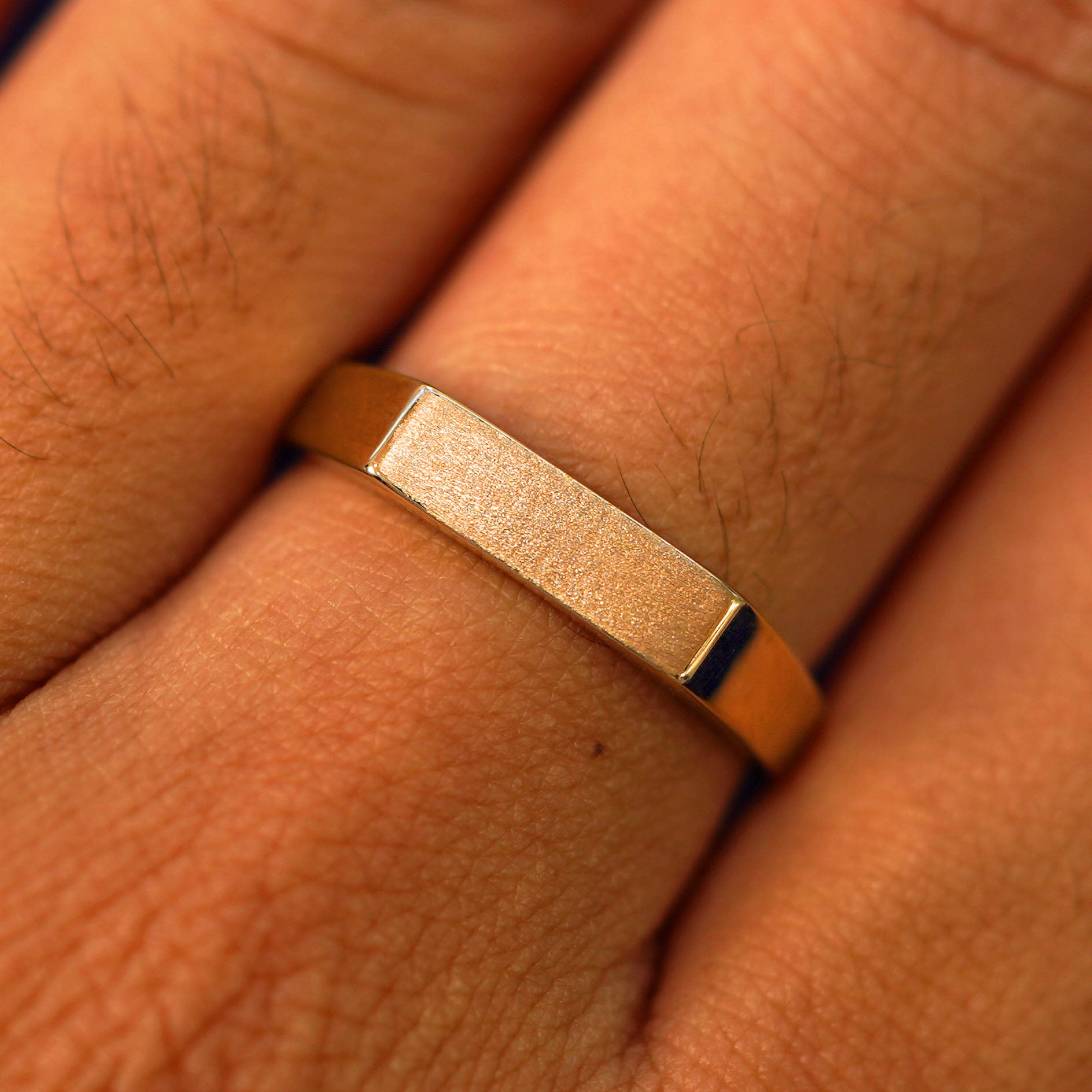 Automic Gold Rectangular Signet Ring | Sustainable Fine Jewelry
